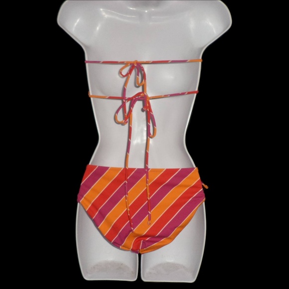 VICTORIAS SECRET Swim  Suit 10 PINK ORANGE Bikini - Picture 6 of 7